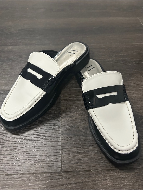 Worthington Shoes - Worthington Women’s Destin Slip-On Loafer Mules in Black and White